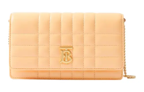 Burberry Lola Bag Lambskin One Shoulder Crossbody Clutch Regular Women's Sand Gold