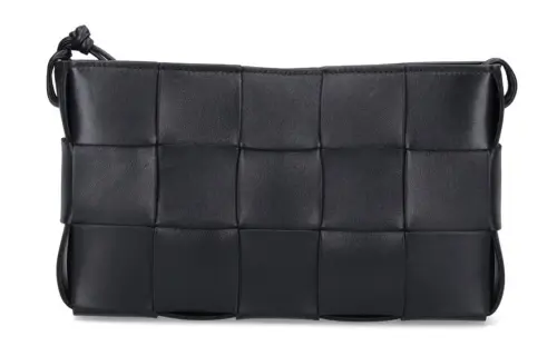 Bottega Veneta CASSETTE Lambskin Shoulder Bag, Crossbody Bag Regular Women's Black