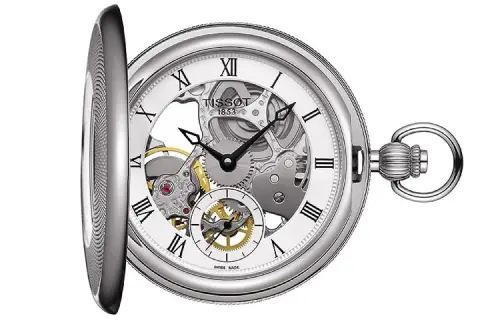 TISSOT 30m Waterproof Mechanical Movement Manual Mechanical Movement Stainless Steel Case Pocket Watch 47.5mm