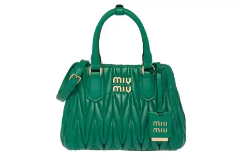 MIU MIU Leather Shoulder Bag, Crossbody Bag, Handbag Women's Green