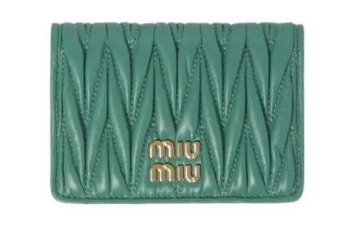 MIU MIU Leather Wallet Regular Women's Sage Green