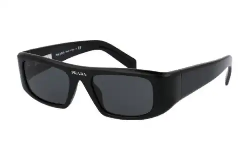 PRADA Acetate Rectangular Sunglasses Women's Black