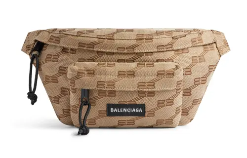 Balenciaga Artificial Leather With Textile Fanny Pack Medium Men's Beige