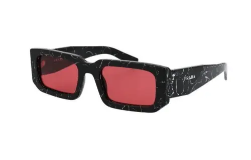 PRADA Acetate Rectangular Sunglasses Women's Black