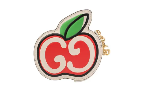 GUCCI Leather Key Pouch Coin Purse Women's White/Red