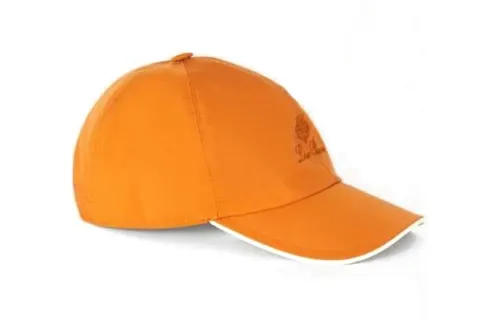 Loro Piana Cotton, Polyester, Polyurethane Baseball Caps Men's Orange
