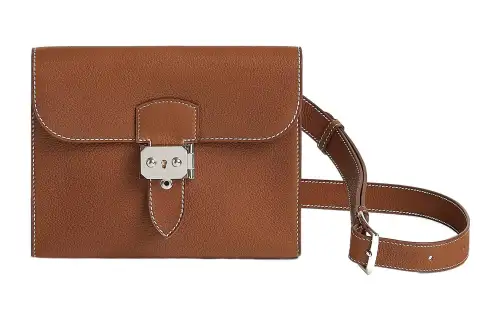 HERMES Sac A Depeches Barenia Faubourg Calfskin Messenger Bag, Crossbody Bag, Shoulder Bag Men's 34 Fauve Light Tawny