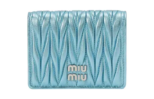 MIU MIU Sheepskin Wallet Regular Women's Blue