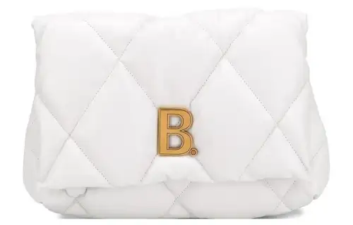 Balenciaga Leather Clutch Medium Women's White