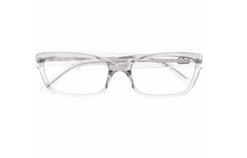 Balenciaga Acetate Irregular Shape Eyeglass Frames Women's Transparent