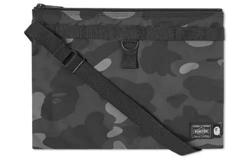 A BATHING APE Zip Closure Nylon Crossbody Bag, Shoulder Bag Men's Dark Color Camouflage