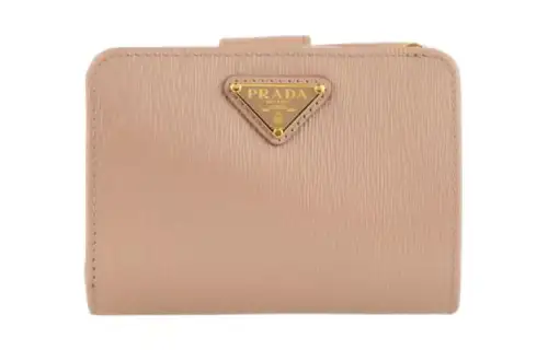 PRADA Saffiano Leather Wallet Women's Light Pink