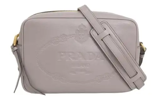 PRADA Leather Shoulder Bag, Crossbody Bag Women's Gray