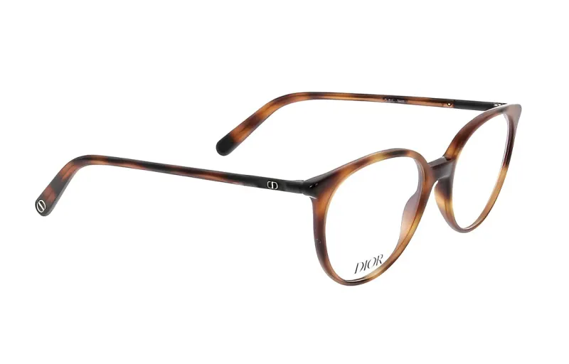 DIOR Acetate Round Eyeglass Frames Women's Tortoiseshell