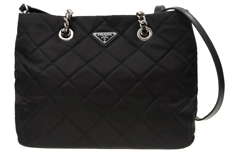 PRADA Nylon Tote Bag, Shopping Bag, Hobo Bag, Parachute Bag, Crossbody Bag, Shoulder Bag Women's Black