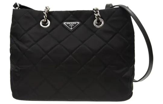 PRADA Nylon Tote Bag, Shopping Bag, Hobo Bag, Parachute Bag, Crossbody Bag, Shoulder Bag Women's Black