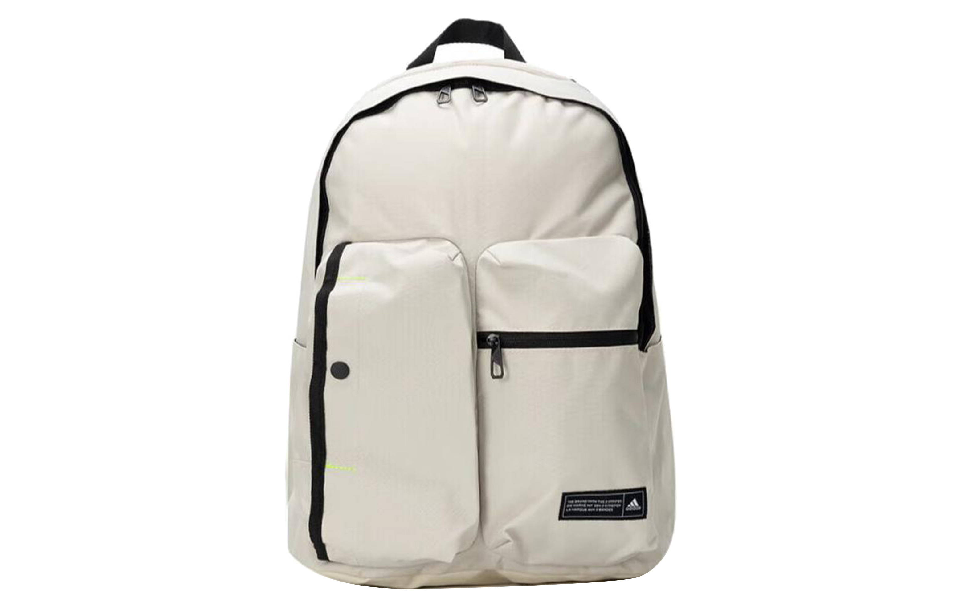 Adidas Zip Closure Polyester Backpack Regular Unisex Gray White