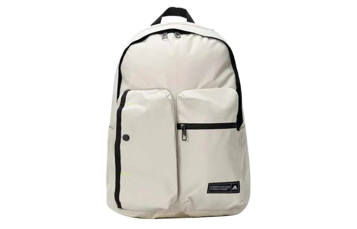 Adidas Zip Closure Polyester Backpack Regular Unisex Gray White