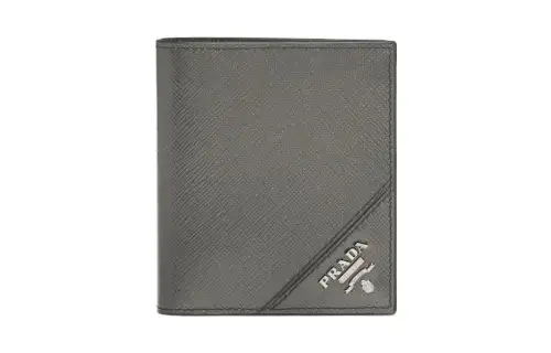 PRADA Saffiano Leather Wallet Men's Gray