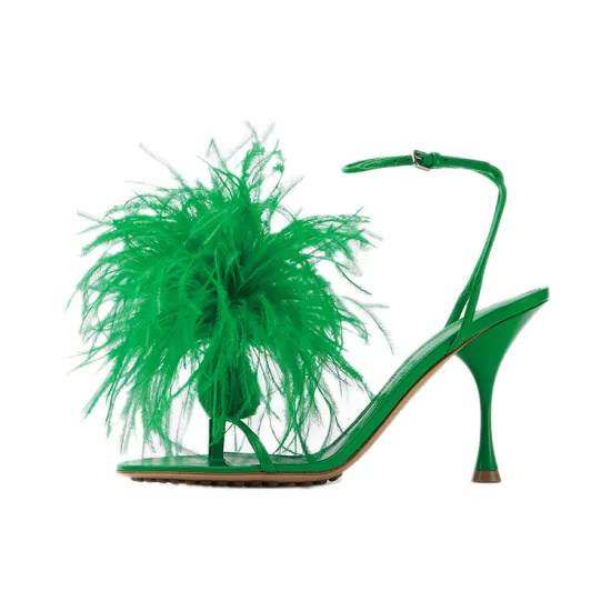 Bottega Veneta Dot High Heels Women's Grass Green