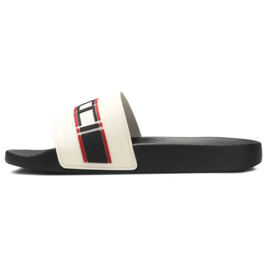 GUCCI Women's Stripe Rubber Slide 'Ecru' Women's