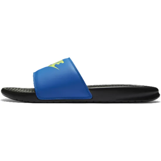 Nike Benassi JDI Flip-flops Unisex Fluorescent Yellow/shiny Blue/black