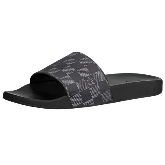 LOUIS VUITTON Waterfront Slide Slippers Men Black