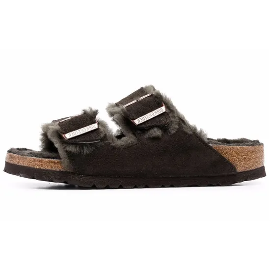 Birkenstock Shearling-lined Double-buckle Sandals Women's