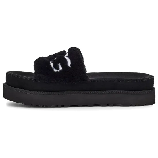 UGG Laton Fur Slide Black Women's