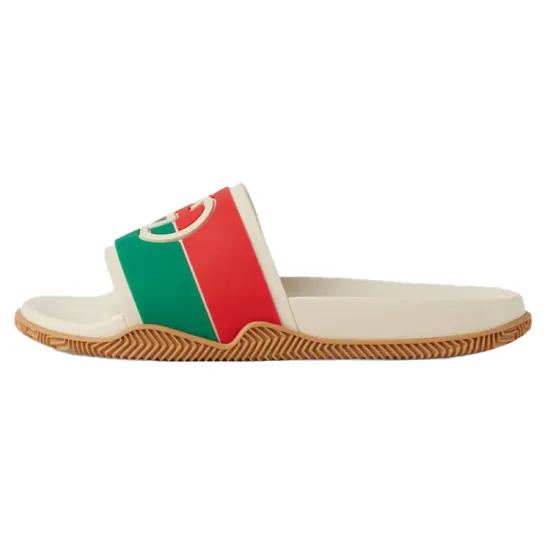 GUCCI Slide 'Interlocking G - White Red Green' Women's
