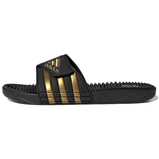 Adidas Adissage Slides Core Black Gold Metallic