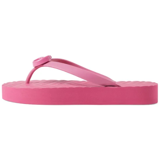 GUCCI Chevron Thong Sandal Pink Rubber