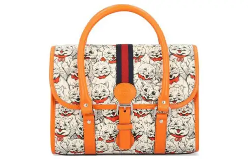 GUCCI Canvas With Leather Portable Kids' Bag Regular Kids' Multicolor