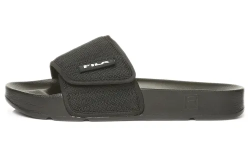 FILA Drifter Rubber Sole Slide Slippers Unisex Black Korean Style