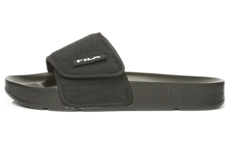 FILA Drifter Rubber Sole Slide Slippers Unisex Black Korean Style