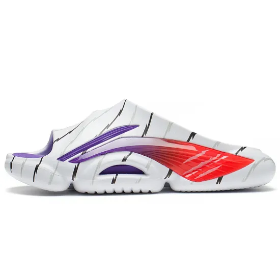 LiNing Speed 8 Quiet Slide Slippers Men's White Purple Red