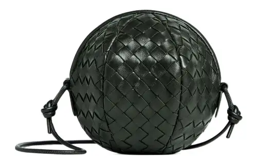 Bottega Veneta Sheepskin Shoulder Bag, Crossbody Bag Mini Women's Dark Green