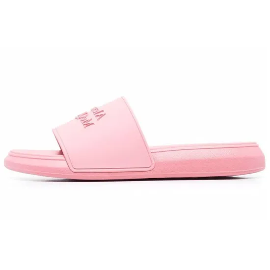 Alexander McQueen Logo Slides Pink Pastel Women's