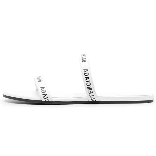 Balenciaga Logo Print Double Strap Sandals