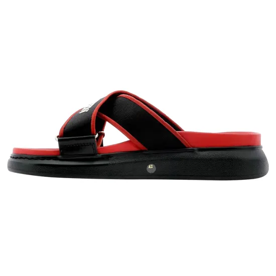 Alexander McQueen Oversized Hybrid Slide Red Black