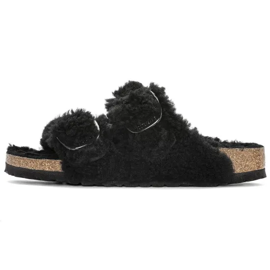 Birkenstock Arizona Big Buckle Teddy Black Women's