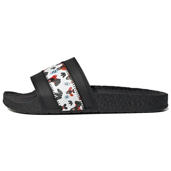 Philip Colbert X adidas originals Adilette Core Black Footwear White