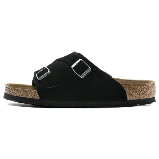 Birkenstock Zrich Soft Footbed Suede Leather Sandals 'Black'