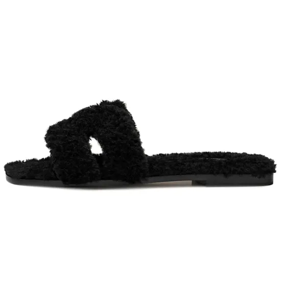 HERMES Oran Slide Slippers Women's Black
