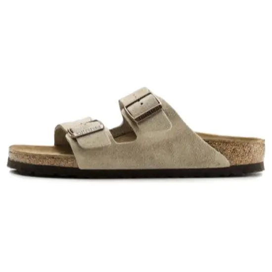 Birkenstock Arizona Suede Leather Narrow Fit Sandals 'Taupe'