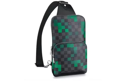 LOUIS VUITTON Sling Bag Avenue Damier Graphite Pixel Green