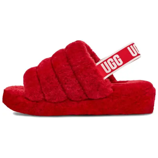 UGG Fluff Yeah Slide Samba Red Women's