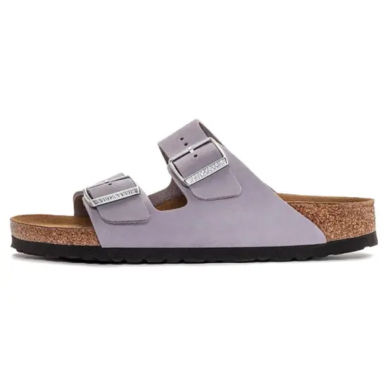Birkenstock Arizona Softbed Nubuck Leather Purple Fog Women's