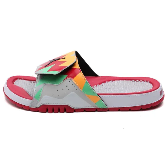 JORDAN Hydro 7 Retro Soft Sole Cozy Sports Slippers Gray Red Orange 'White'