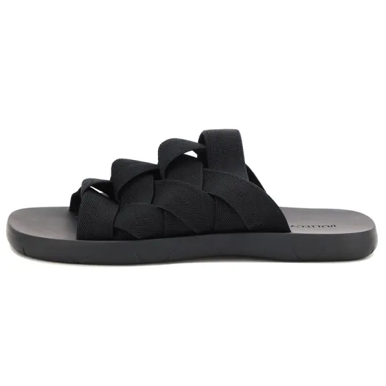 Bottega Veneta Intrecciato Elastic Slides Black